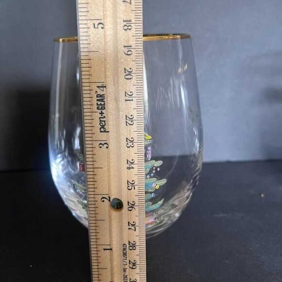 Spode Classic Christmas Tree 16 Oz Glasses Set Of 3 Highball Wine - Picture 4 of 5